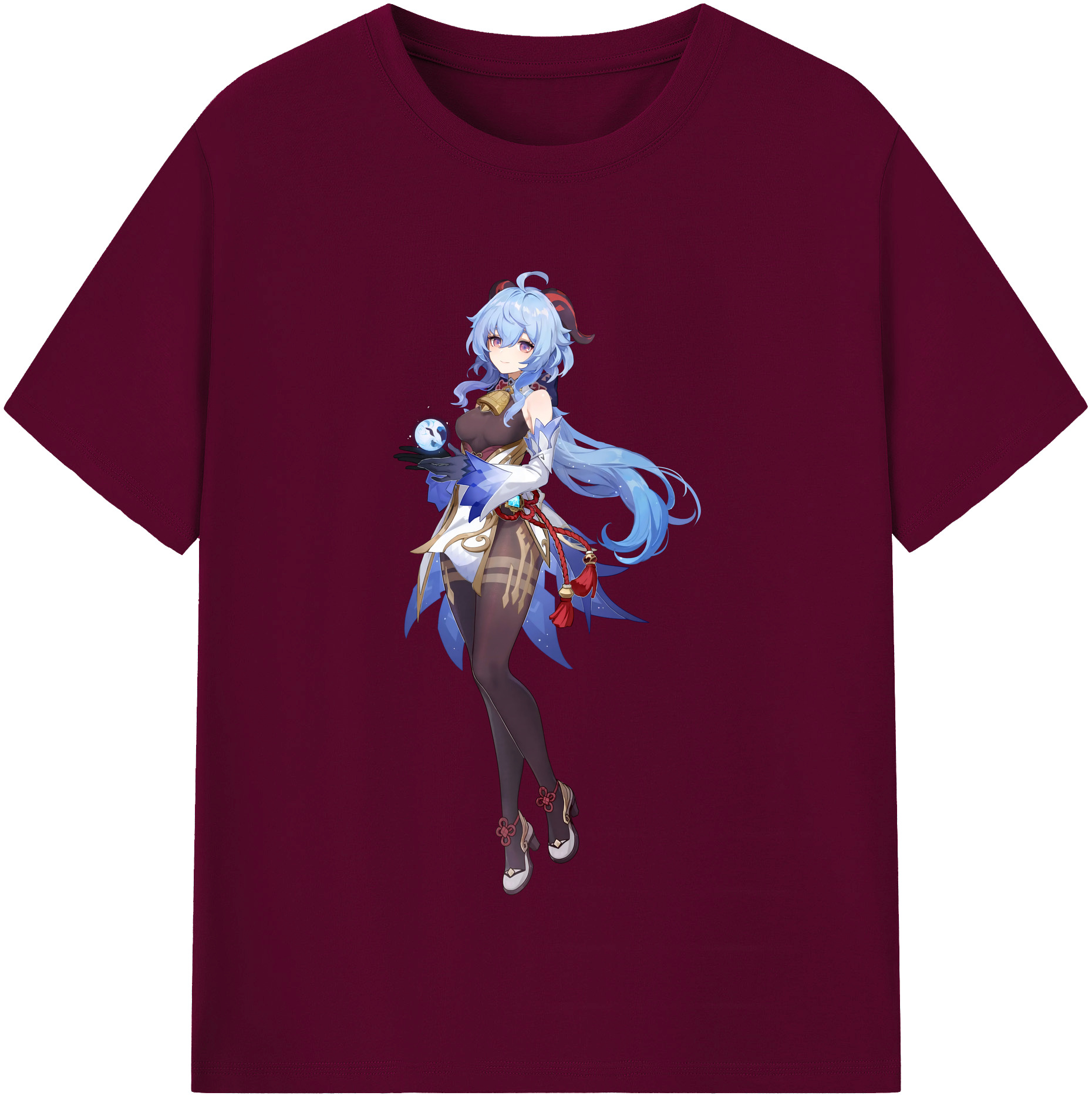 げんし神 甘雨 かんう genshin Ganyu レディースカジュアルプリントTシャツ（綿100％）